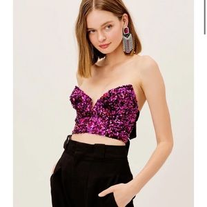 Josette Bustier Top in Hot Pink For Love & Lemons